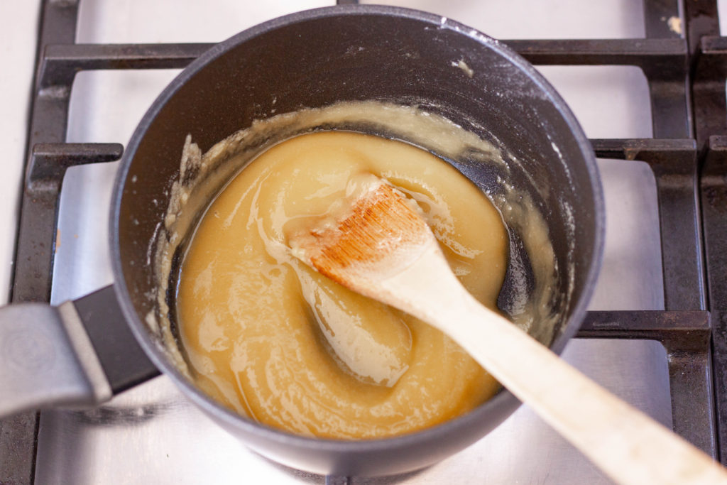 A roux is being made for a basic white sauce.