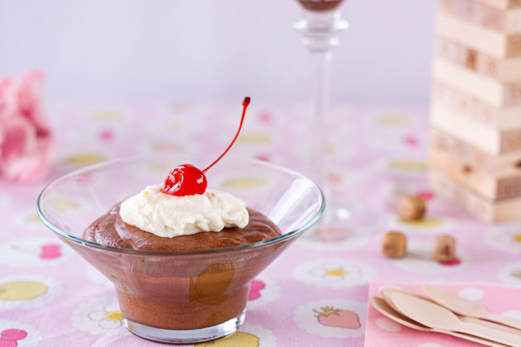 Cardamom and brandy chocolate mousse